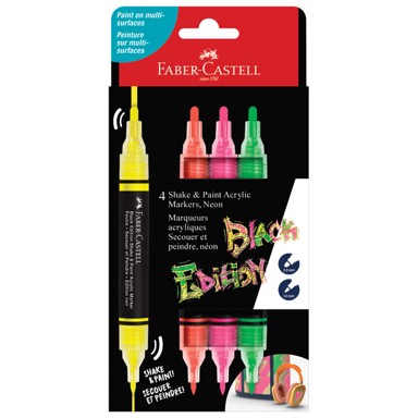 FABER CASTELL Marker akrilni obostrani Shake&Paint Neon 85505