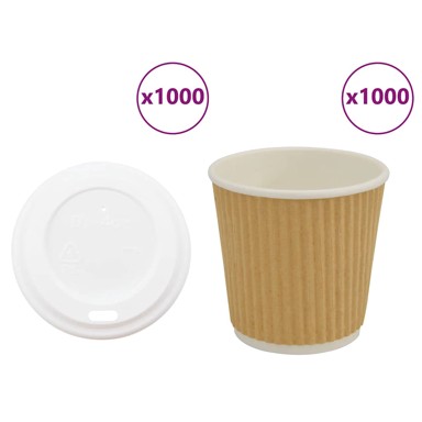 Papirnate šalice za kavu s poklopcem, 1000 kom, 4 oz, 100 ml
