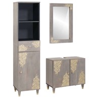 Set namještaja za kupaonicu 3-dijelni siva 62 x 33 x 58 cm