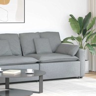 Modularni kauč s naslonom za ruke i jastucima, 100 cm, svijetlosivi