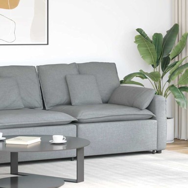 Modularni kauč s naslonom za ruke i jastucima, 100 cm, svijetlosivi