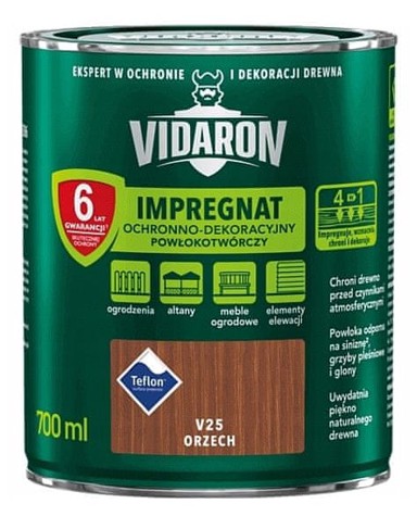 VIDARON Zaštitni i dekorativni impregnacijski premaz orah V25 0,7L