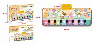 Glazbena podloga klavijature sa životinjama, 80cm