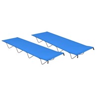 Kreveti za kampiranje, 2 kom, 180 x 60 x 19 cm, tkanina, čelik, plavi