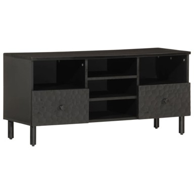 TV ormarić 100x33x46 cm, masivno drvo manga, crni