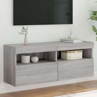 Zidni TV ormarić s LED svjetlima, 100 x 30 x 40 cm, drvo, sivi hrast sonoma