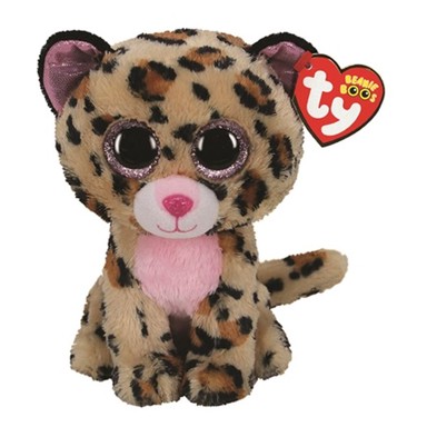 TY Igračka, Livvie, Beanie Boos, smeđe-roza leopard