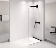 POLYSAN Tuš pregrada ARCHITEX, 1362 mm, prozirno staklo, antidrop, crna mat