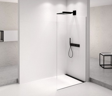 POLYSAN Tuš pregrada ARCHITEX, 1362 mm, prozirno staklo, antidrop, crna mat