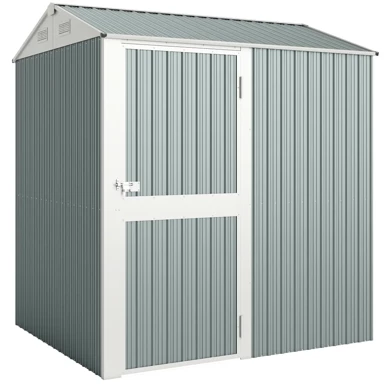 Metalna vrtna šupa s kosim krovom i ventilacijom, 3,5 m², 209 x 177 x 236 cm, svijetlosiva