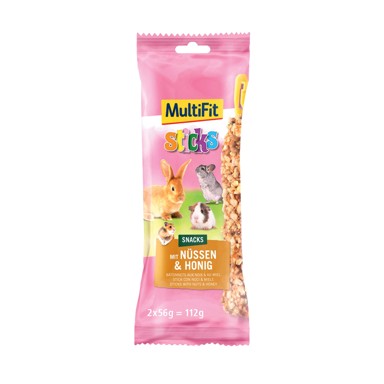 MULTIFIT Sticks za glodavce s orašastim plodovima i medom 112 g