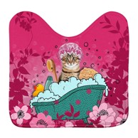 DOUCEUR D'INTÉRIEUR Ružičasta kupaonska prostirka za WC 45x45 cm Chatibulle