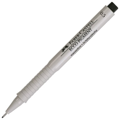 FABER-CASTELL Flomaster 166599, tehničko crtanje Ecco Pigment, 0,5 mm, crni