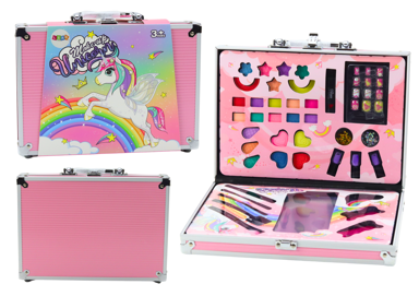 Set u koferu sjenilo kistovi lak za nokte ružičasti