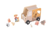 Drveni automobil 2u1 sa životinjama Jeep i slagalica