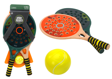Set dječijih padel reketa, zeleni, bež, žuti