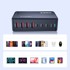 WOZINSKY Stolna stanica za punjenje 4x USB-A 4x USB-C GaN QC3 240 W, crna