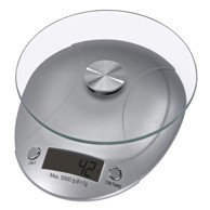 XAVAX Digitalna kuhinjska vaga Milla, 5 kg, staklena površina, srebrna