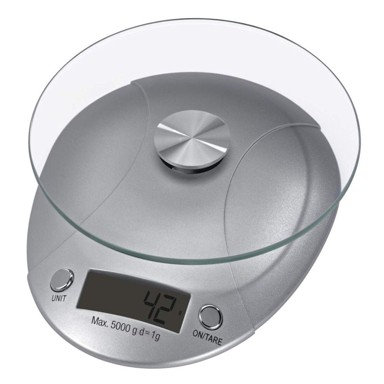 XAVAX Digitalna kuhinjska vaga Milla, 5 kg, staklena površina, srebrna