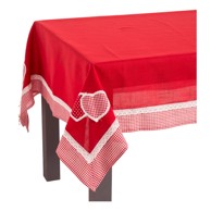 CASA SELECCIÓN Crveni stolnjak Hearts, 150 x 210 cm