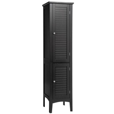 COSTWAY Samostojeći kupaonski ormarić s 2 vrata, 160 cm, crni