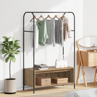 Konzola za odjeću s policama od artizanskog hrasta 100x44x160 cm