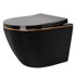 REA WC Školjka viseća Carlo Mini Rimless Duroplast Flat Black Gold Edge