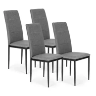MODERNHOME Set blagovaonskih stolica, tapecirane, metalne noge, siva, 4 kom
