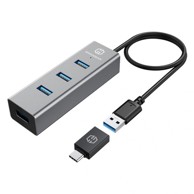 GRAUGEAR USB hub, 4 Ports, inkl. USB-C Adapter G-HUB4-AC