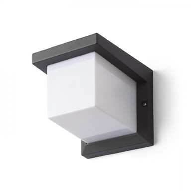RENDL Zidna lampa, Hide SQ, 230V, E27 13W, IP44, antracit