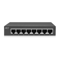 ACT Mrežni preklopnik AC4418, 8 x Gigabit Ethernet, neupravljani, 16 Gbit/s, sivi