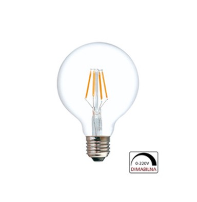X-LIGHT Retro Filament LED žarulja G80 E27, 4W, 2700K, 360 lm, dimabilna, toplo bijela