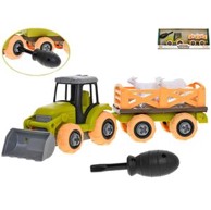 Traktor s prikolicom i dvije ovce, 28 cm