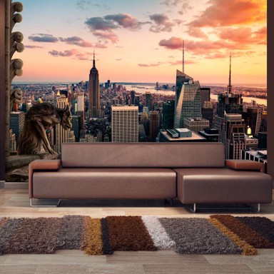 Samoljepljiva foto tapeta New York The skyscrapers and sunset 441x315