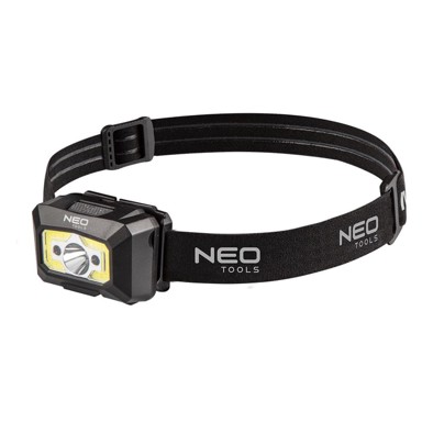 NEO TOOLS Punjiva naglavna svjetiljka, COB LED, senzor pokreta, 250 lm