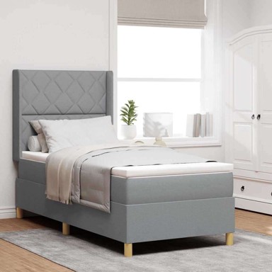 Box Spring krevet s madracem i LED, tkanina, 120x200 cm, crni