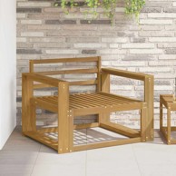 Srednja vanjska sofa, široka ravnina, čvrsto drvo akacije, bijela