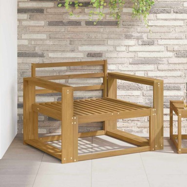 Srednja vanjska sofa, široka ravnina, čvrsto drvo akacije, bijela