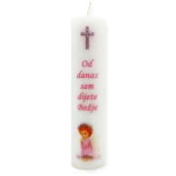 Personalizirana krsna svijeća, roza