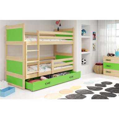 BMS Krevet Rico na kat + ladica, 200×90 cm, PINE zelena
