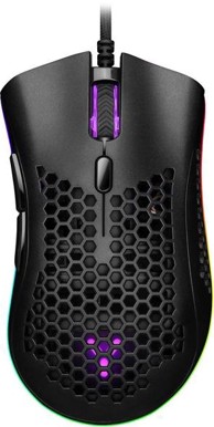 ISY Miš IGM-4500-BK Honeycomb RGB, žičani, crna