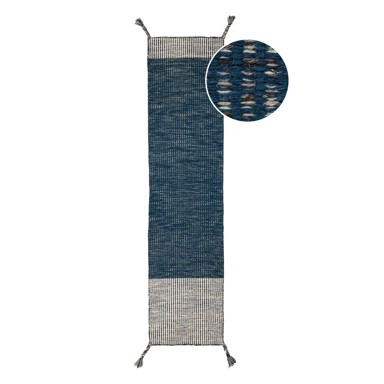 FLAIR RUGS Plava vunena staza Anu, 60 x 200 cm