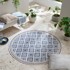 FLAIR RUGS Unutarnji i vanjski tepih Zia Trellis Ø 160 cm, žuti/plavi