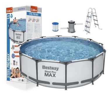 BESTWAY Montažni bazen, 366 x 100 cm, s pumpom i ljestvama