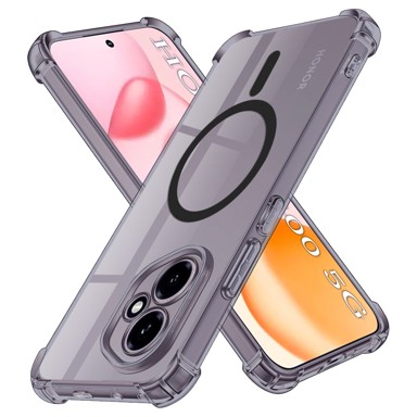 TECHSUIT Shockproof Clear Silicone MagSafe zaštitna maskica za Honor 400, smoke crna