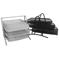 FORNAX Stalak za spise A4, žičani, 3 ladice, 278 x 350 x 275 mm, crni