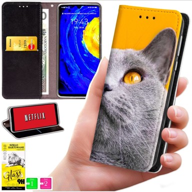 BLUEMOON Futrola tipa novčanik za Motorola edge 60 pro - maska uzorak + staklo 9H