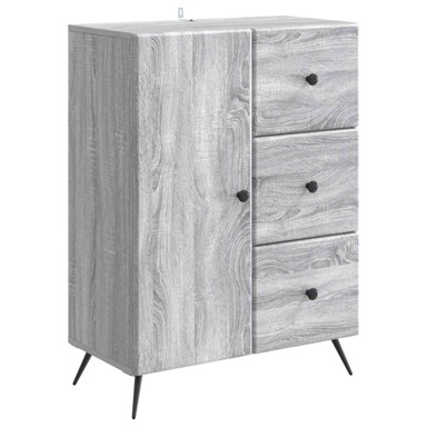Krevet, 66 x 34,5 x 90 cm, konstruirano drvo, siva sonoma