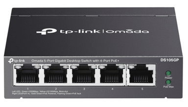 TP-LINK Switch (LAN 5 portova), 5x RJ45 1G, 4x PoE+, plug & play