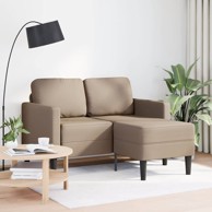Dvosjed s ležaljkom L-oblikovani 125 cm, umjetna koža, cappuccino